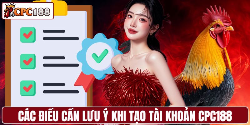 Các điều cần lưu ý khi tạo tài khoản CPC188
